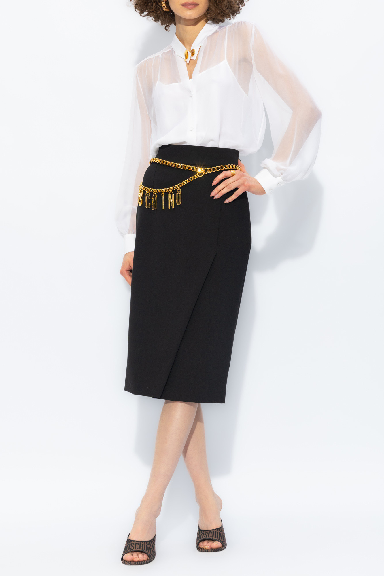 【送料&関税込】Moschino Pencil Skirt Moschino tie-fastening Pencil Skirt | Pink | FARFETCH